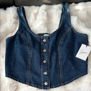 🪁NWT Japna denim crop tank top.